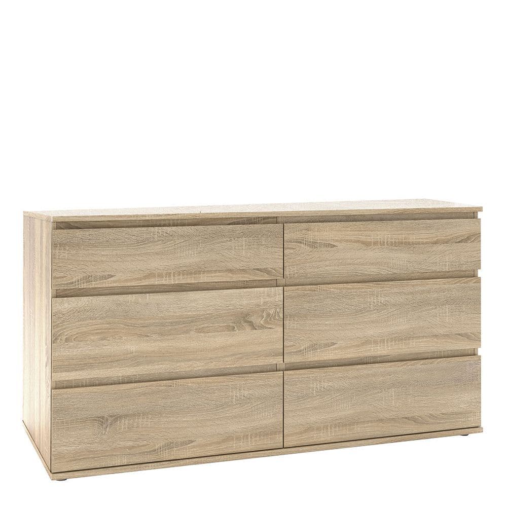 Orson Wide Chest of 6 Drawers (3+3) in Oak